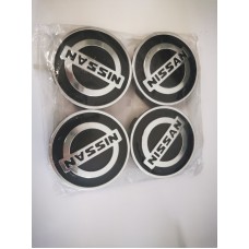 Капачки джанта Nissan ф60-58 черно/хром - комплект Капачки джанта Nissan ф60-58 черно/хром - комплект